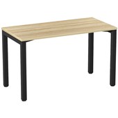 KNIGHT CUBIT DESK W1200 X D600 X H730MM BLACK FRAME ATLANTIC OAK TOP