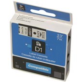 ICON COMPATIBLE LABEL TAPE DYMO D1 12MM X 7M BLACK ON WHITE