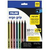 MILAN COLOURED PENCILS ERGO PACK 10 ASSORTED COLOURS