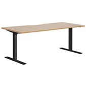 PULSE STRAIGHT SCALLOP DESK 1500MM IRONSTONE METAL LEG BEECH TOP