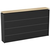 KNIGHT CUBIT RECEPTION COUNTER W1844 X D300 X H1095MM BLACK BASE ATLANTIC OAK TOP