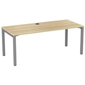 KNIGHT CUBIT DESK W1800 X D800 X H730MM SILVER BASE ATLANTIC OAK TOP