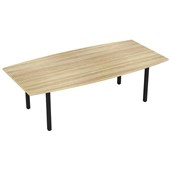 KNIGHT CUBIT BOARDROOM TABLE W2400 X D1200 X H730MM BLACK BASE ATLANTIC OAK TOP