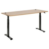 PULSE PNEUMATIC HEIGHT ADJUSTABLE DESK W1800 X D800 X H7401190MM BLACK FRAME BEECH TOP