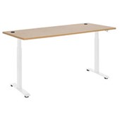 PULSE PNEUMATIC HEIGHT ADJUSTABLE DESK W1800 X D800 X H7401190MM WHITE FRAME BEECH TOP