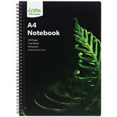 ICON SPIRAL NOTEBOOK A4 POLYPROP COVER BLACK 240 PAGE