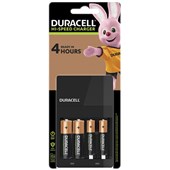 DURACELL HISPEED BATTERY CHARGER INCLUDES 2 AA AND 2 AAA BATTERIES