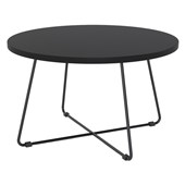 KNIGHT ZION COFFEE TABLE ROUND D600 X H450MM BLACK FRAME BLACK TOP