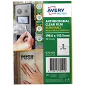 AVERY PROTECT ANTI MICROBIAL REMOVABLE FILM 2UP A4 PACK 10