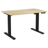 KNIGHT AGILE HEIGHT ADJUSTABLE DESK ELECTRIC 2 STAGE W1200 X D700 X H6801130MM BLACK FRAME ATLANTIC OAK TOP