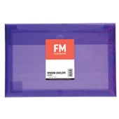 FM DOCUMENT WALLET REUSABLE WINDOW FOOLSCAP PURPLE