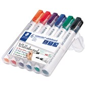 STAEDTLER 351 LUMOCOLOR WHITEBOARD MARKER BULLET ASSORTED WALLET 6