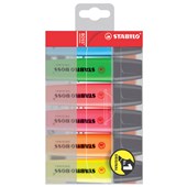 STABILO BOSS HIGHLIGHTER CHISEL ASSORTED WALLET 6