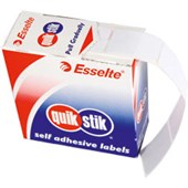 QUIKSTIK RECTANGULAR LABEL 10 X 34MM WHITE BOX 750