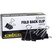 METALWARE FOLDBACK CLIPS 32MM NO 3 ESSELTE PKT 12