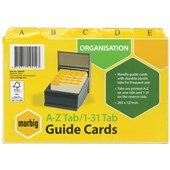 MARBIG GUIDE CARDS AZ131 TAB 203 X 127MM BUFF MANILLA PACK 30