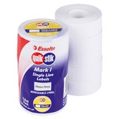 QUIKSTIK MARK I PRICING GUN LABEL REMOVABLE 1500 LABELSROLL 22 X 12MM WHITE PACK 5