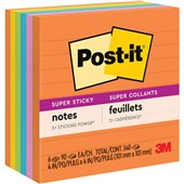 POSTIT 6756SSUC SUPER STICKY LINED NOTES 101 X 101MM ENERGY BOOST PACK 6