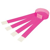 REXEL ID SERIAL NUMBER WRISTBANDS FLUORO PINK PACK 100